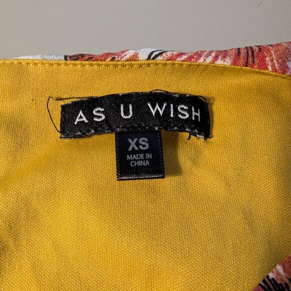 As U Wish Capri Jumpsuit, Gold with Floral, Size XS - Picture 4 of 7